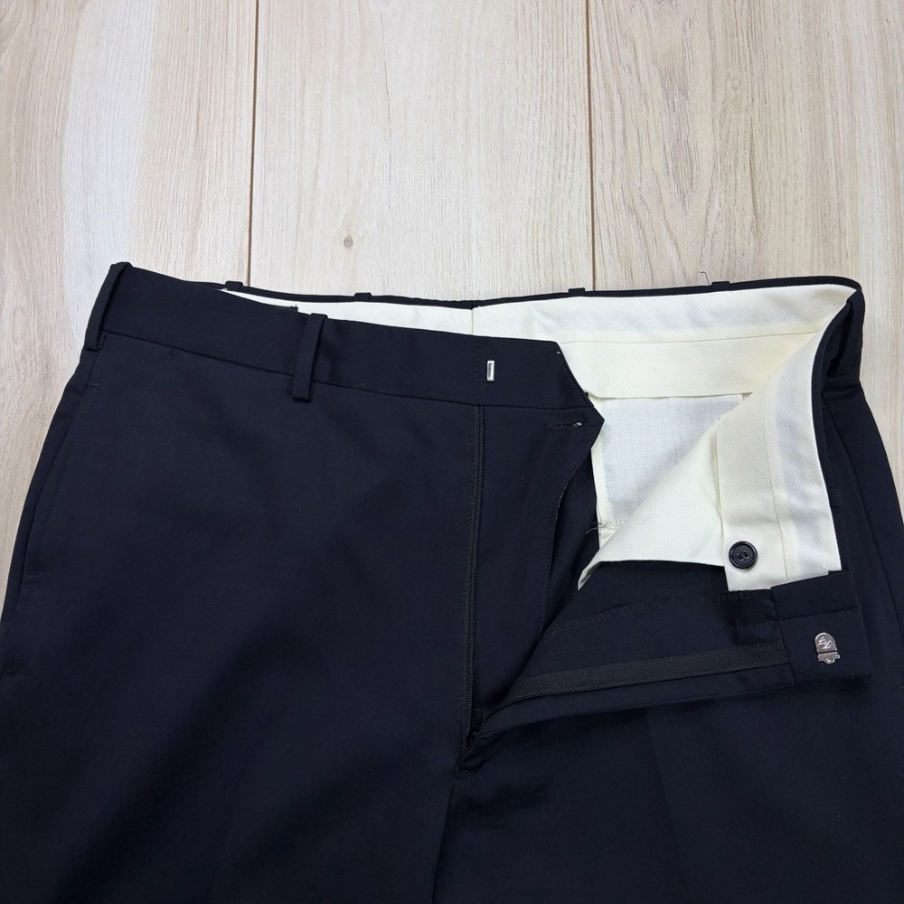 THE ANDOVER SHOP Navy Blue Twill Wool Dress Pants Mens 34x32 Straight Fit - Picture 6 of 15